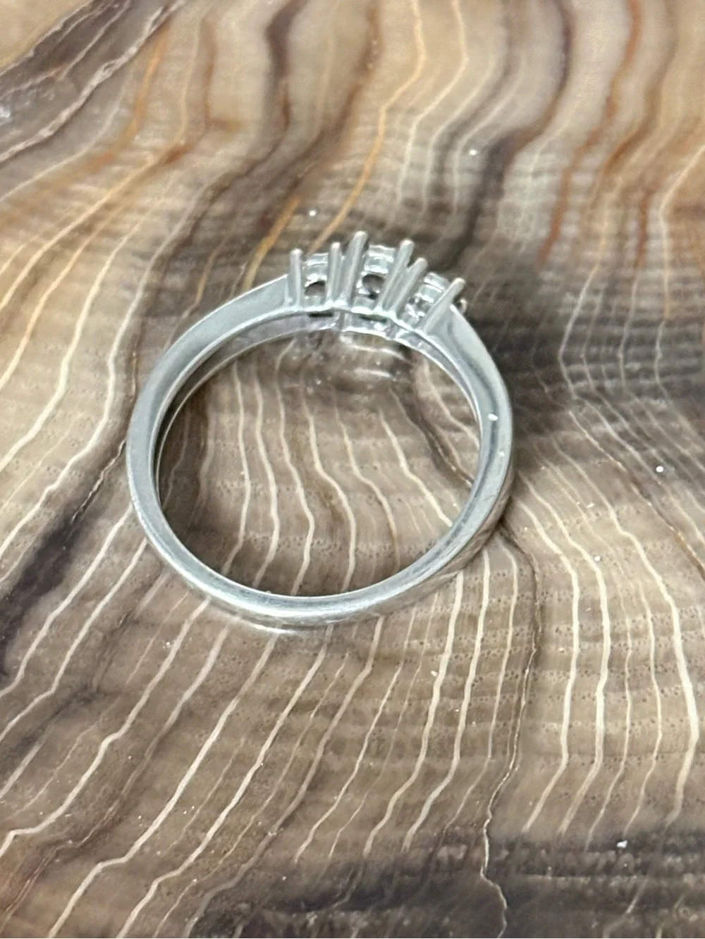 1/10th Carat Diamond Trilogy Accent Channel Set Sterling Silver Ring